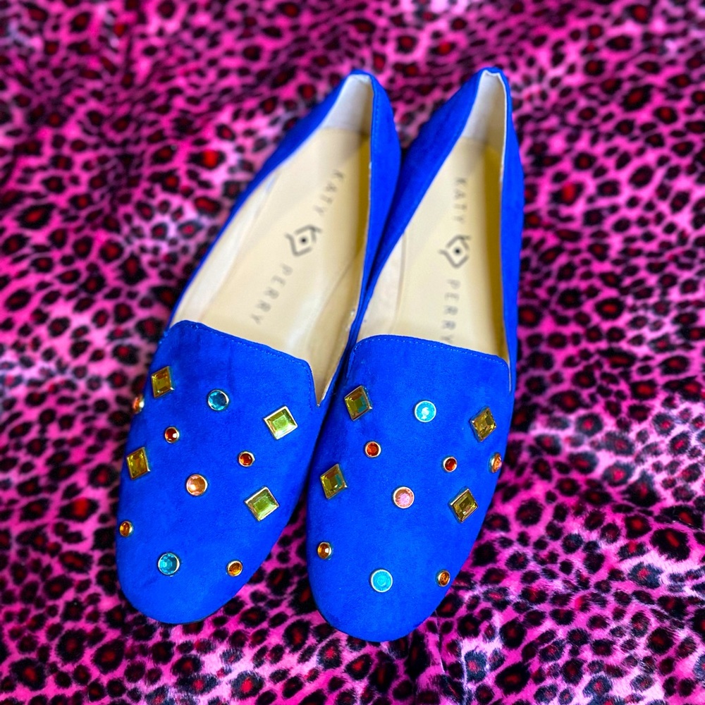 Katy perry blue jewel flats